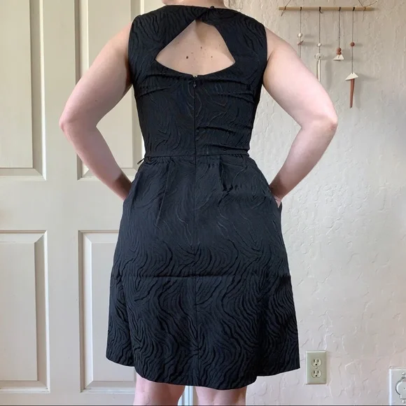 Macy's little black dress envelope back textured zebra fabric pockets - Picture 2 of 8